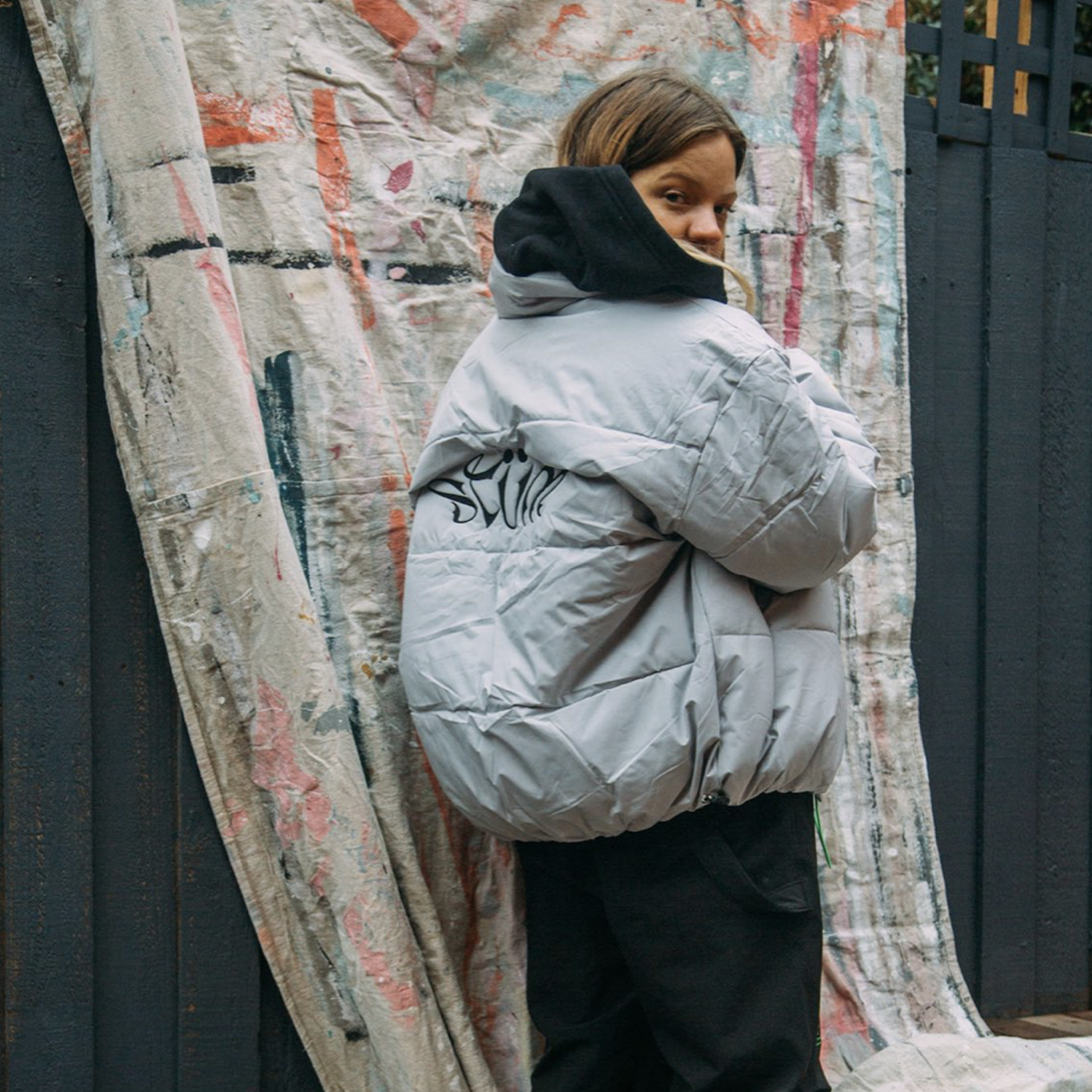 Dream Hack Puffer Jacket- Light Grey - STÜM Productions