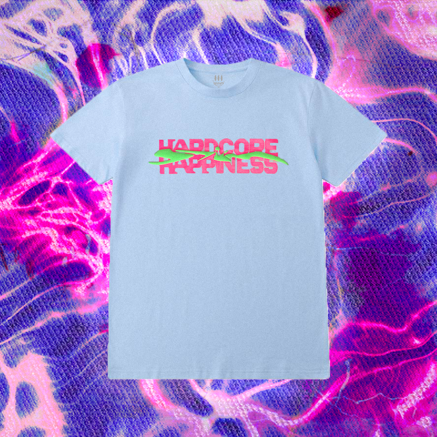 Hardcore Happiness Tee - Sky Blue - STÜM Productions