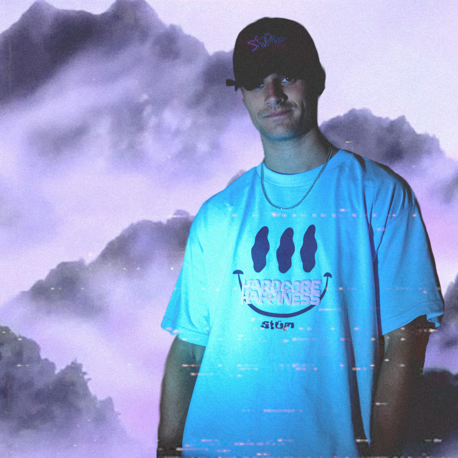 Hardcore Happiness Tee – Pale Blue - STÜM Productions