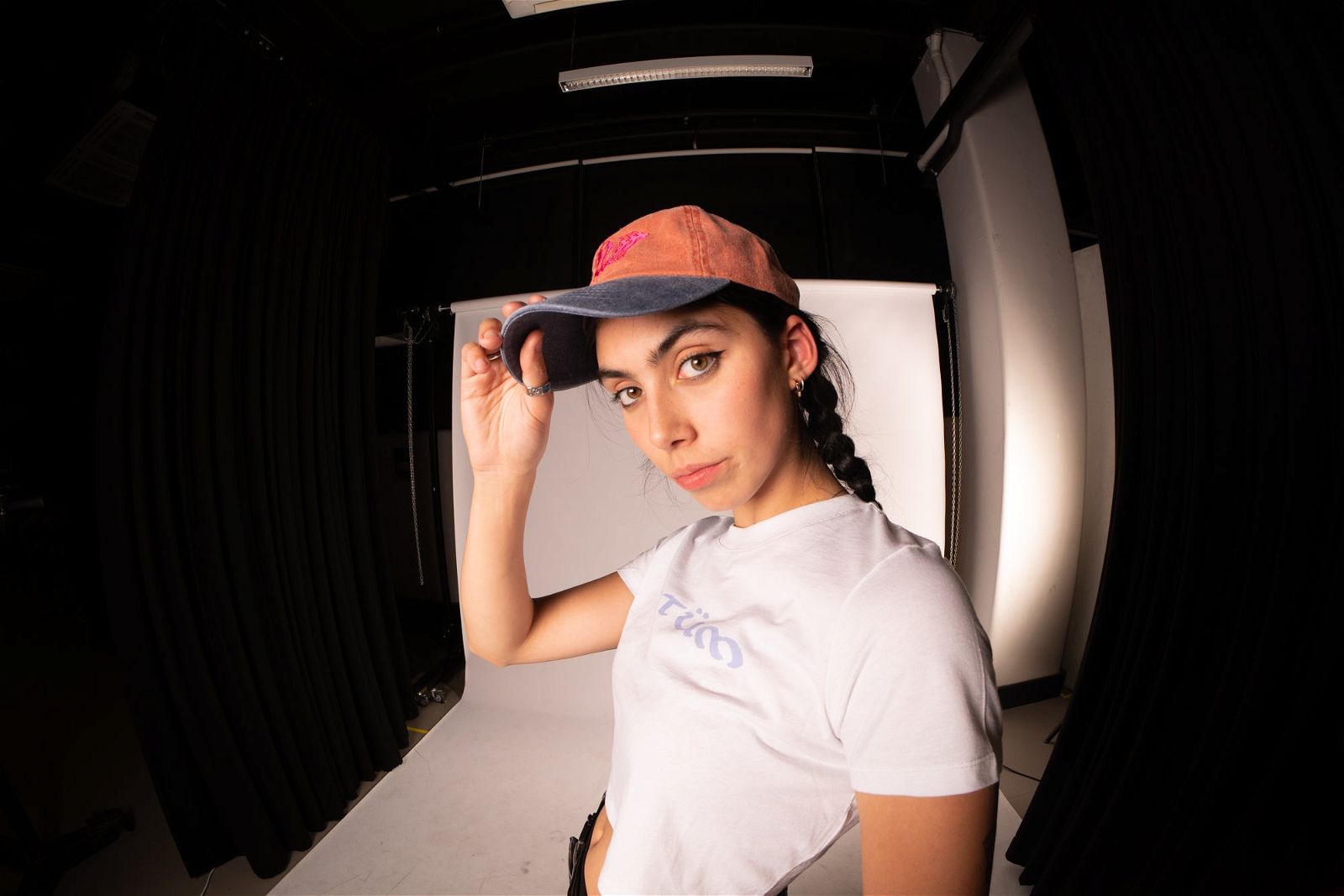 Two Tone Galaxy Hunter Cap - Orange/Navy - STÜM Productions