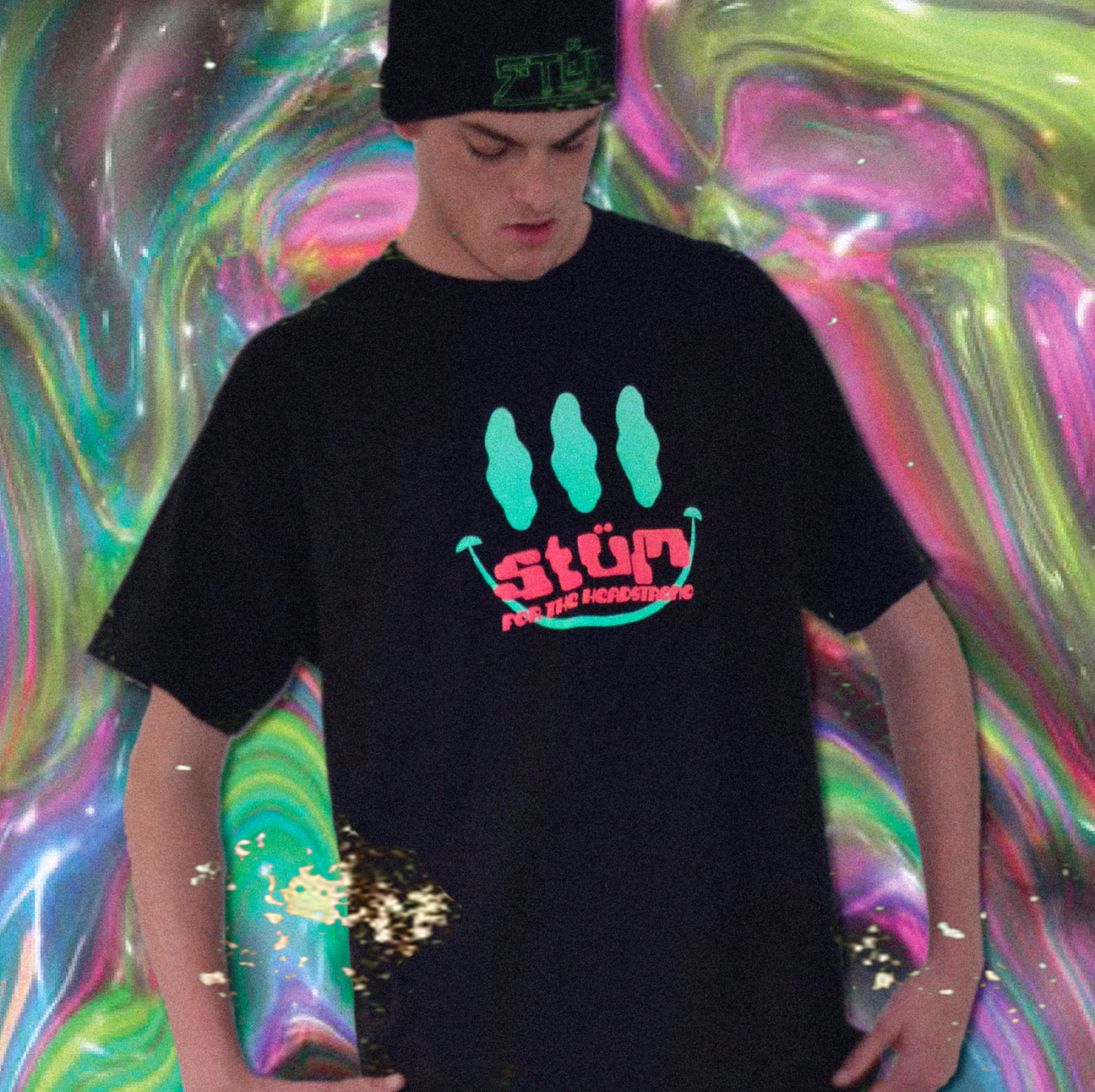 STÜM Headstrong Mega Puff Tee - Black - STÜM Productions