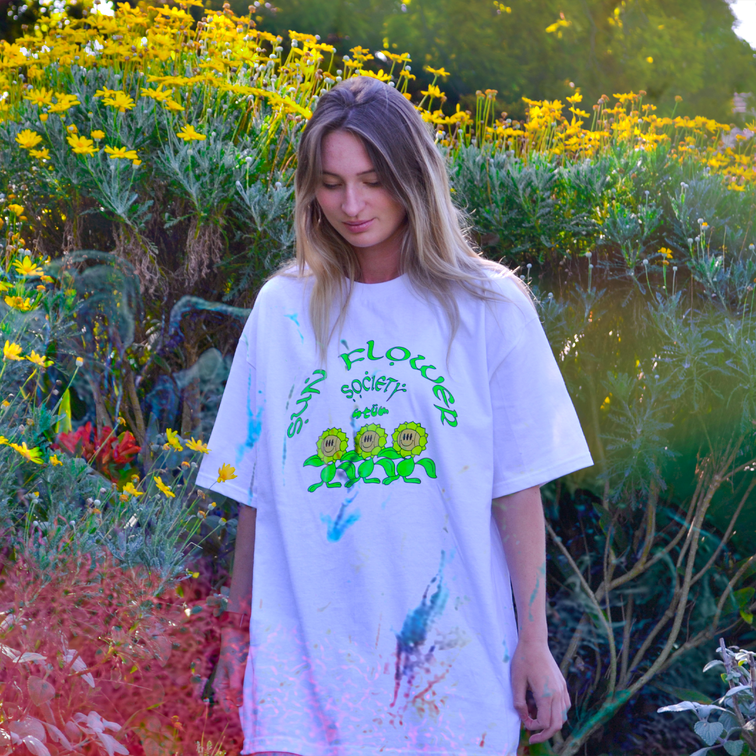 Sunflower Society Tee – White - STÜM Productions